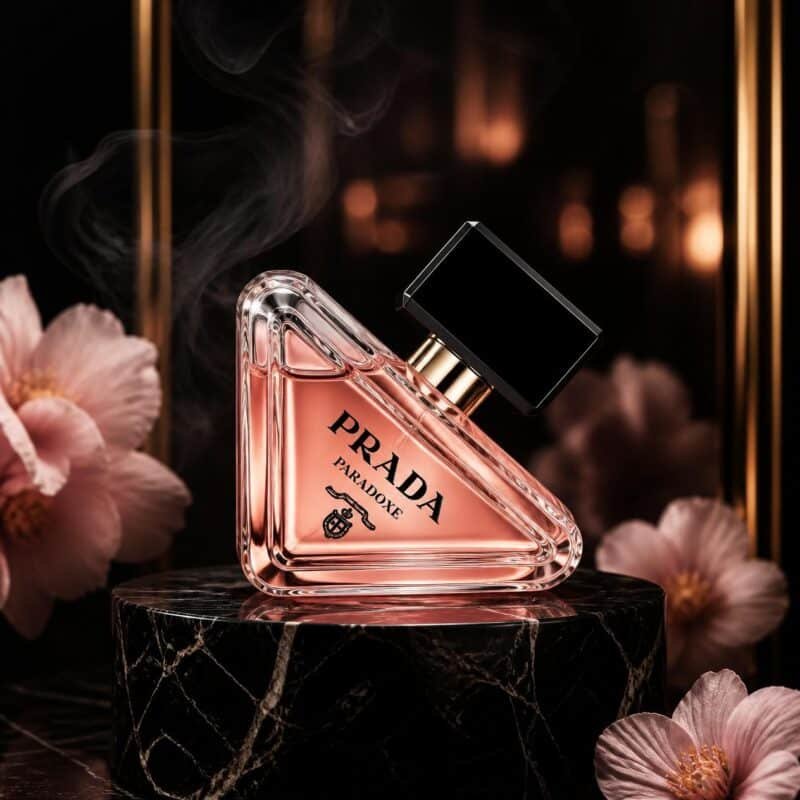 Prada Paradoxe perfume bottle in a luxury